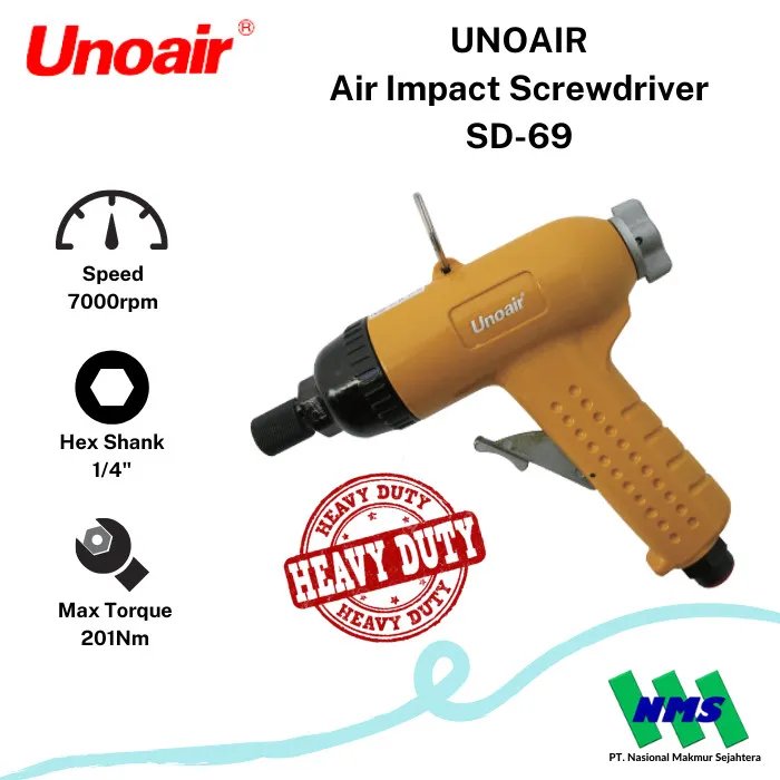 UNOAIR SD69 DOUBLE HAMMER AIR SCREWDRIVER